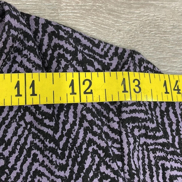 Talbots Petites Faux Wrap 3/4 Sleeve Dress Black Purple P - Picture 9 of 16